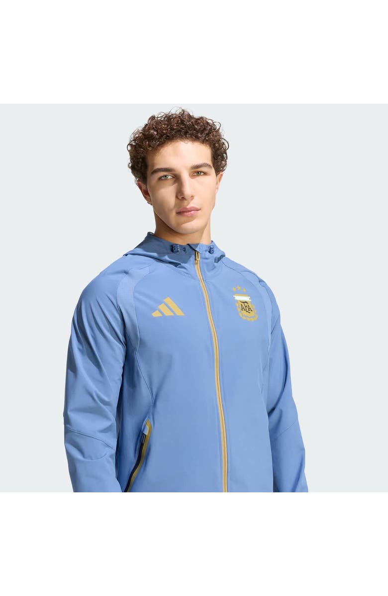 adidas Men's adidas  Blue Argentina National Team FIFA x World Cup Tiro Travel Raglan Full-Zip Windbreaker Hoodie, Alternate, color, Blue