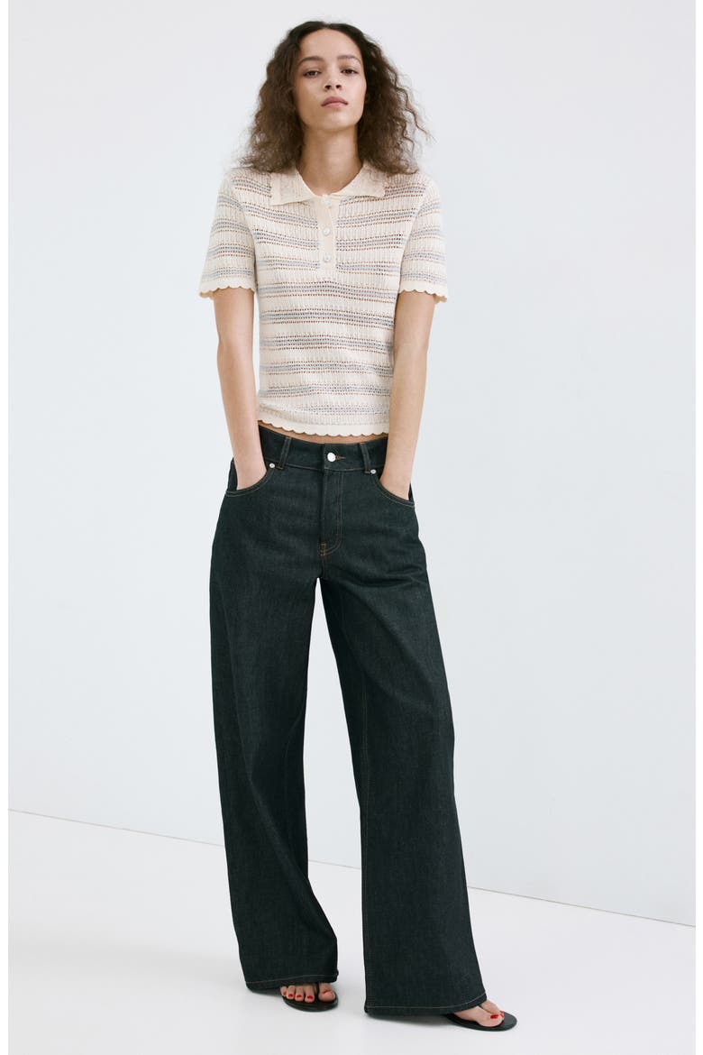 Stripe Open Stitch Cardigan, Alternate, color, ECRU