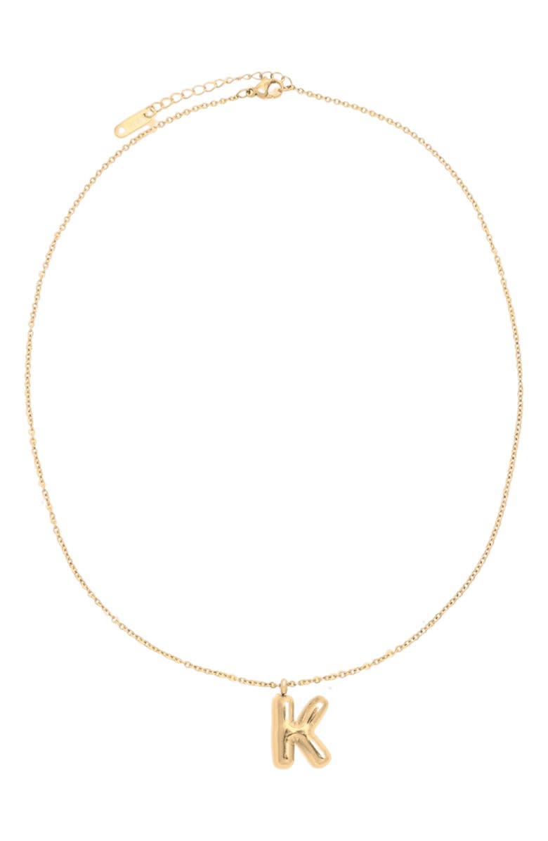 Petit Moments Bubble Initial Necklace, Main, color, Gold - K