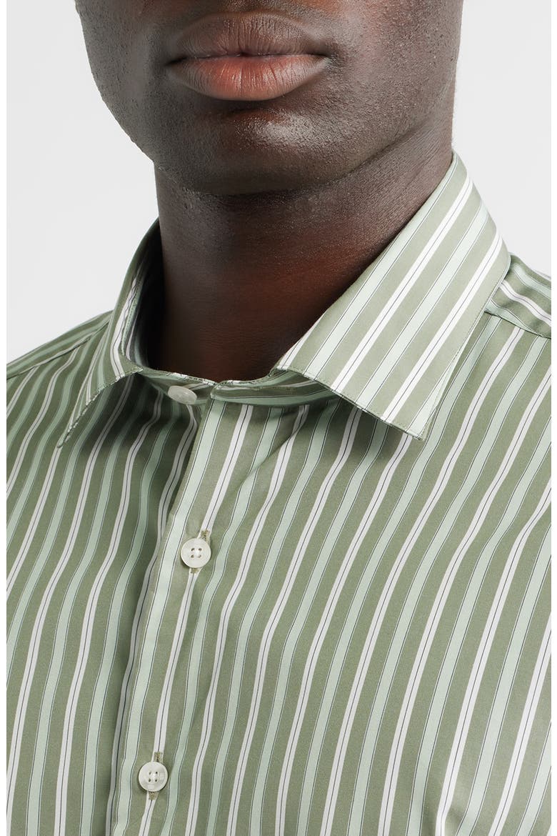 Thomas Mason Regular Fit Stripe Cotton Button-Up Shirt, Alternate, color, SAGE