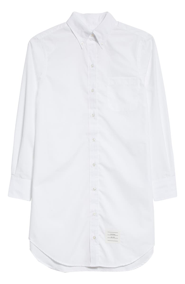 Thom Browne Long Sleeve Oxford Shirtdress, Alternate, color, White