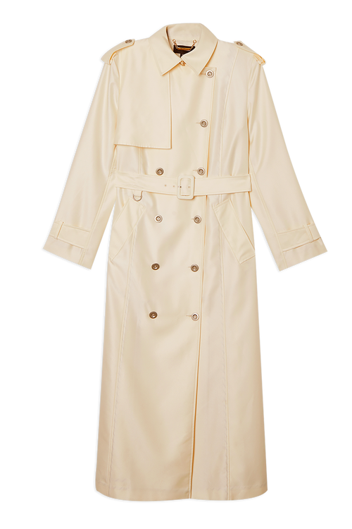 Karen Millen Soft Signature Trench Coat In Neutral