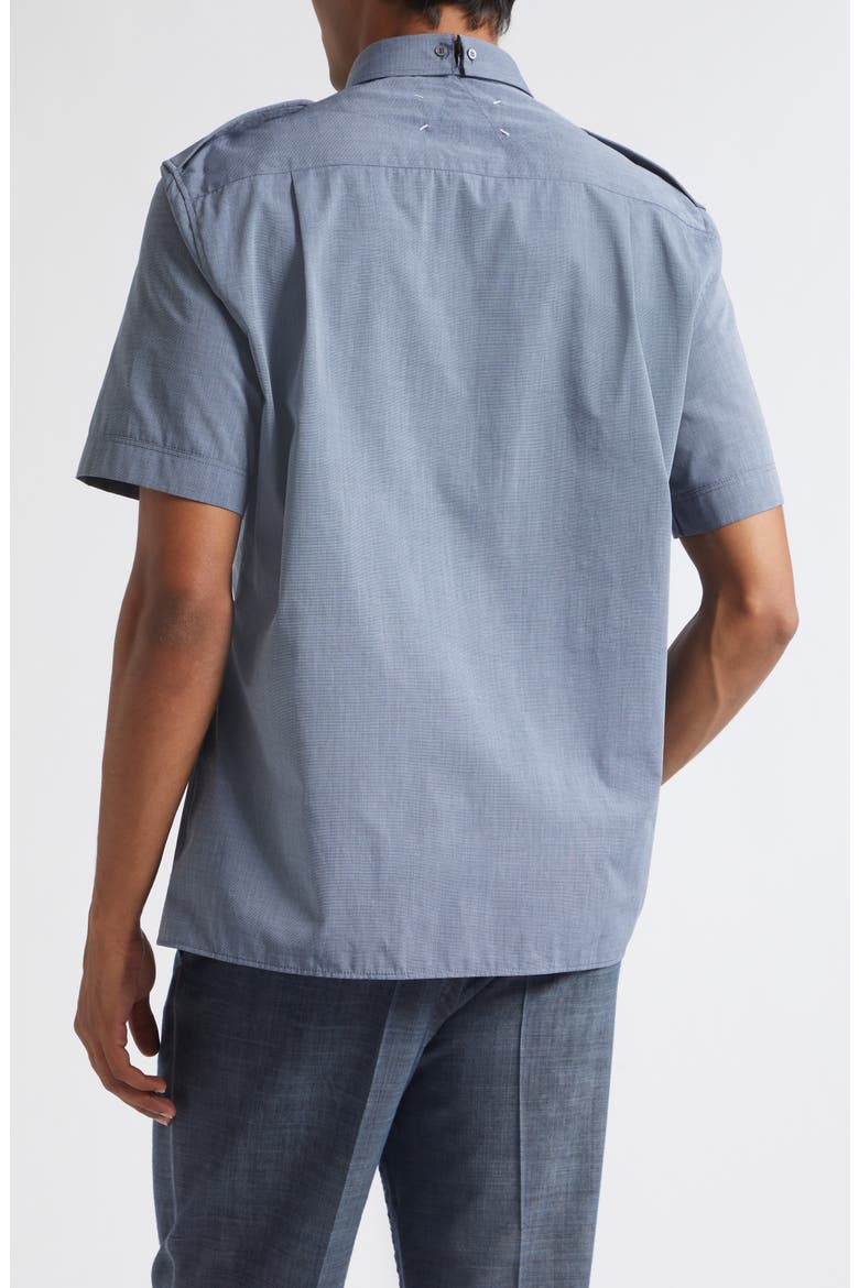 Foldable Short Sleeve Button-Down Shirt, Alternate, color, BLUE