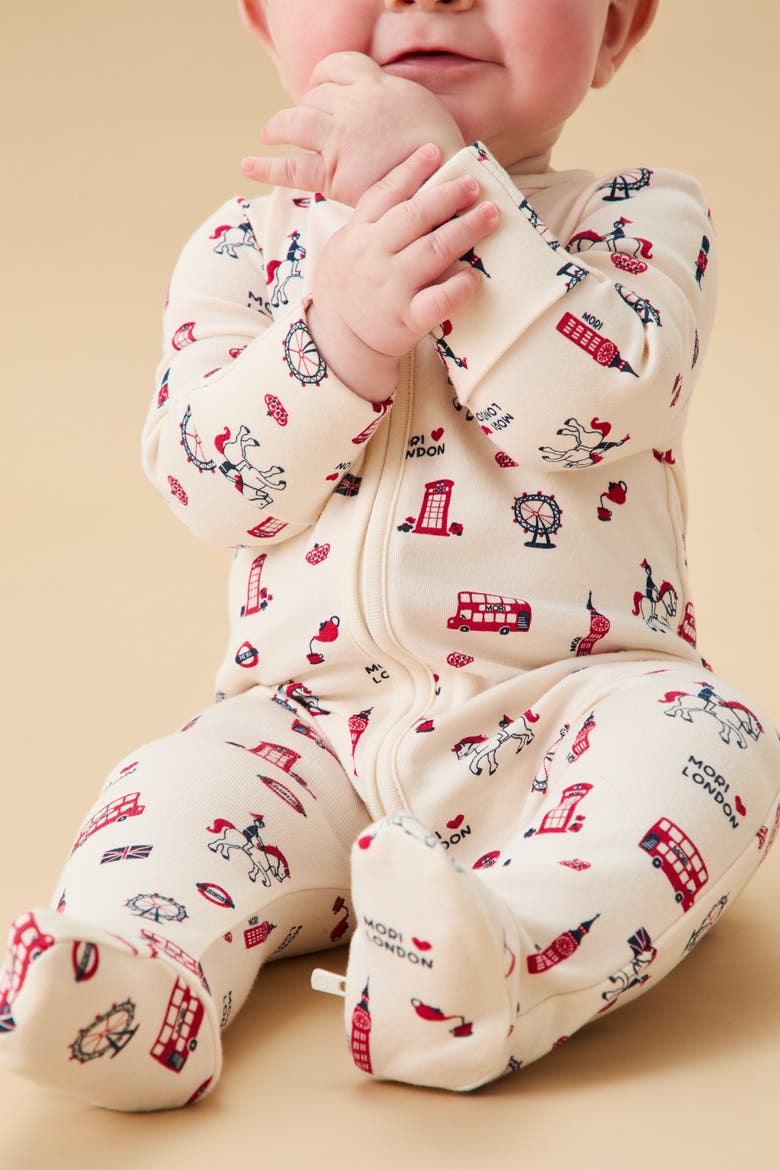 London Print Two Way Zip-Up Sleepsuit, Alternate, color, London
