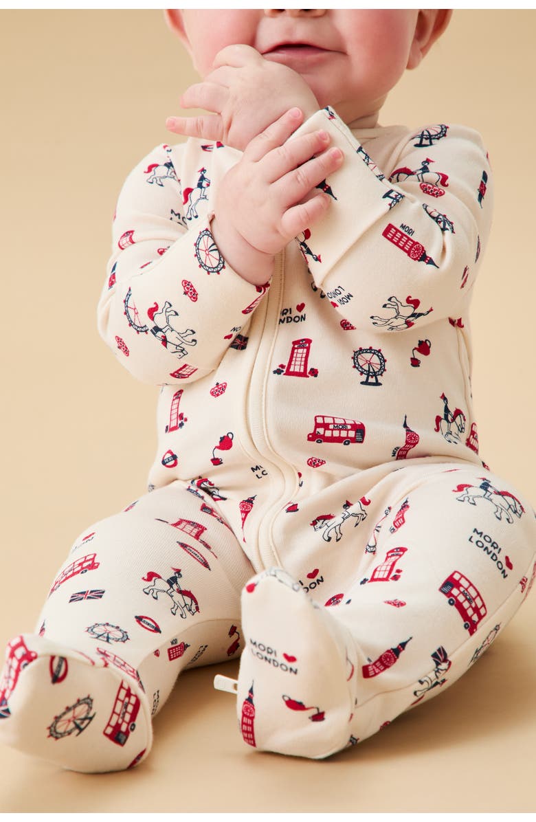 MORI London Print Two Way Zip-Up Sleepsuit, Alternate, color, London