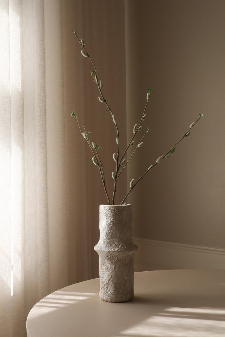 Brown Willow Bud Branch, Alternate, color, Brown