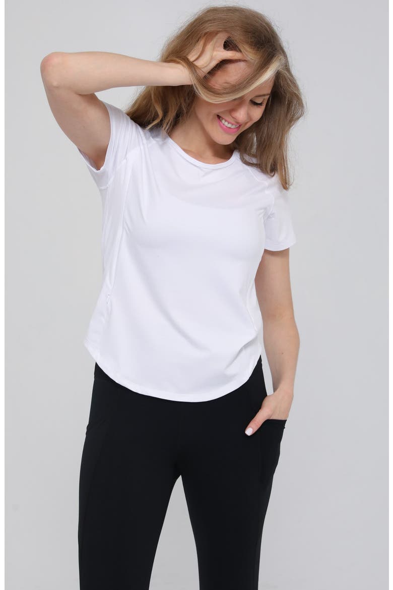 The Mira Running Nursing Tee, Alternate, color, Blanc