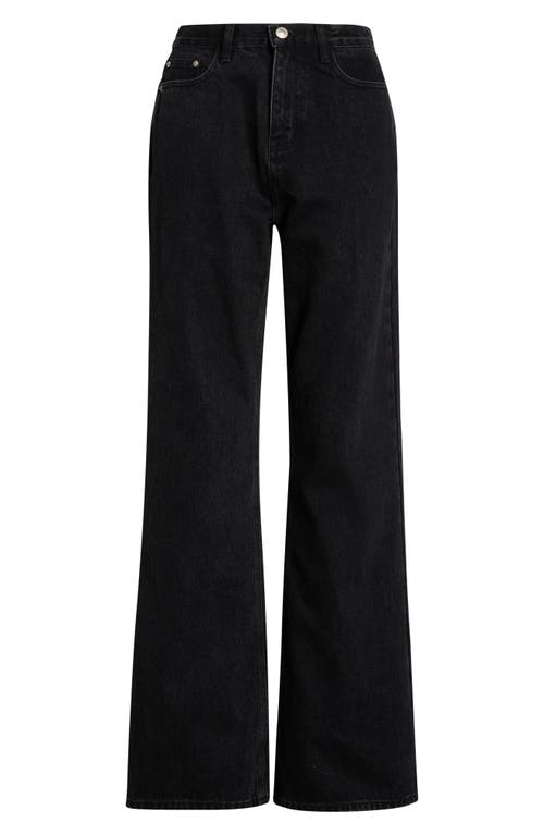 Princess Polly Maple High Waist Flare Leg Jeans In Black