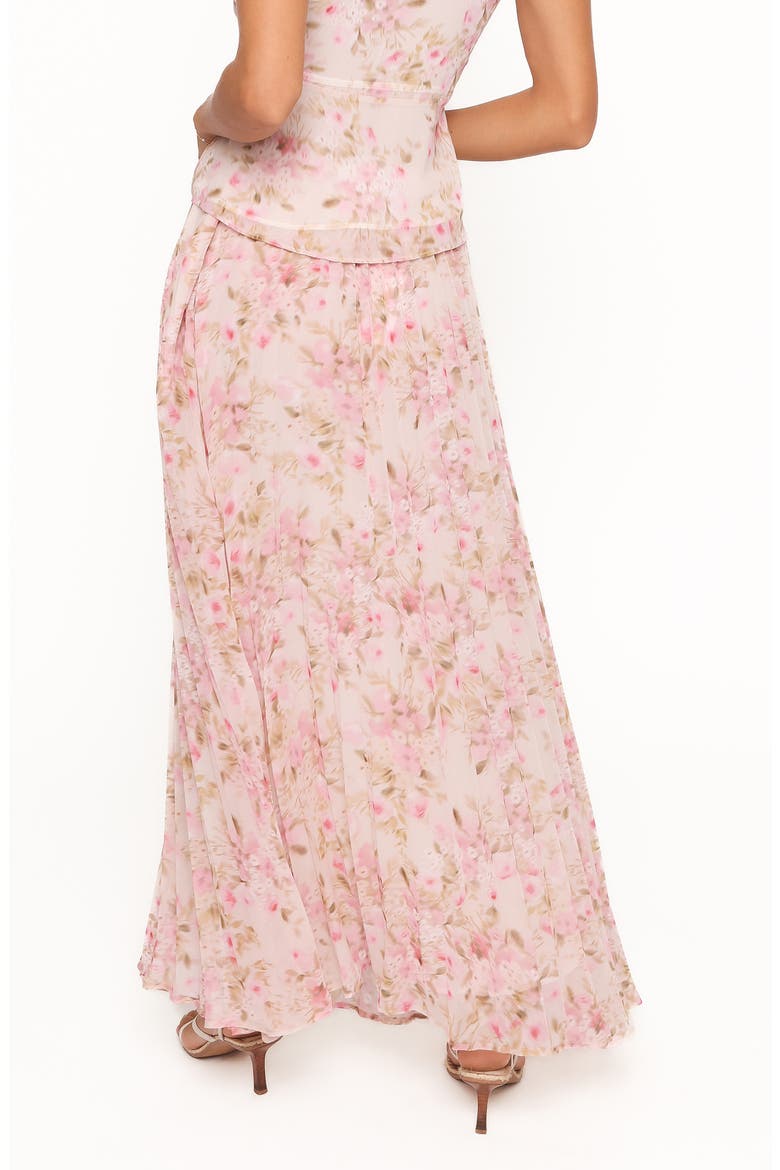 Mena Pleated Maxi Skirt, Alternate, color, BLURRED PINK FLORAL