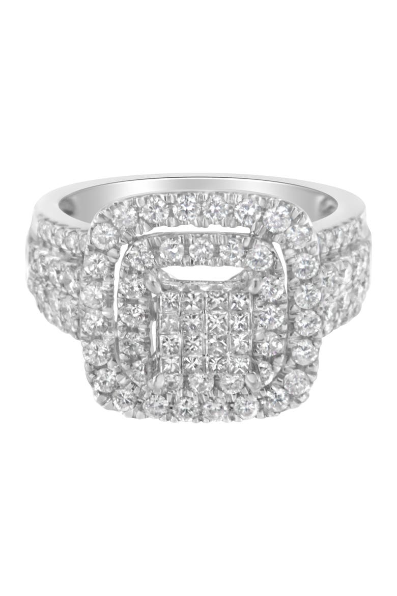 14KT White Gold Diamond Cocktail Ring, Alternate, color, White