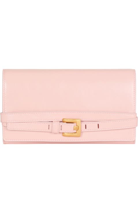 Shuffle calfskin wallet with chain