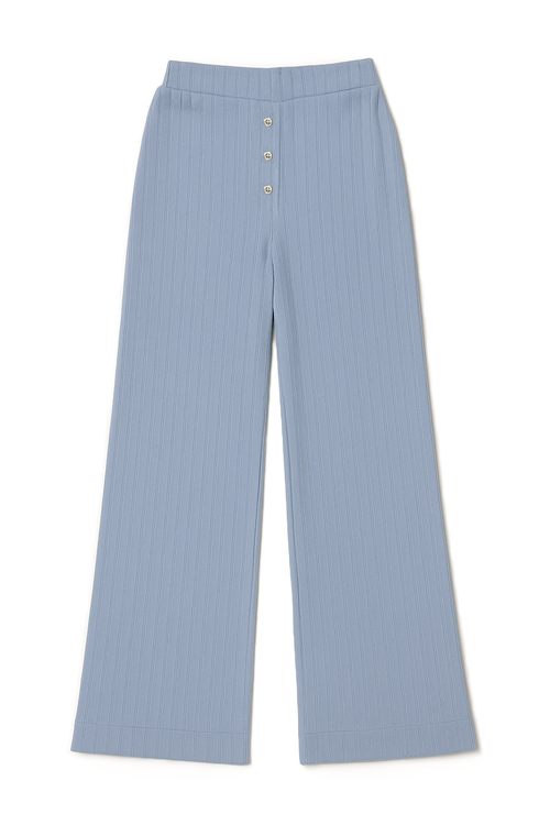 Vir Vita Pointelle Lounge Pant In Blue