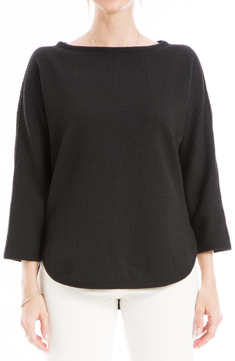 MAX STUDIO Boat Neck Dolman Sleeve Waffle Knit Top, Main, color, 