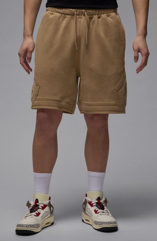 Jordan Flight Fleece Diamond Shorts In Brown