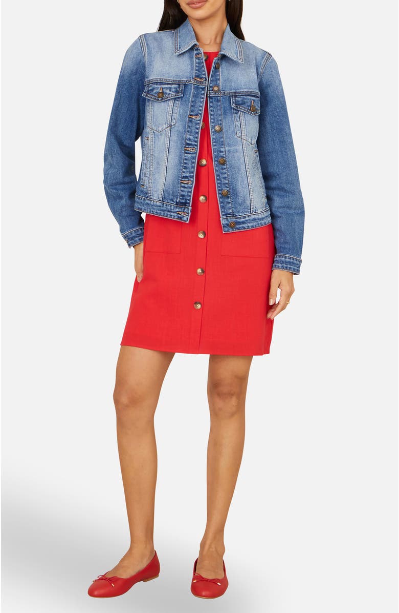 Yumi Stretch Washed Denim Jacket, Alternate, color, Blue