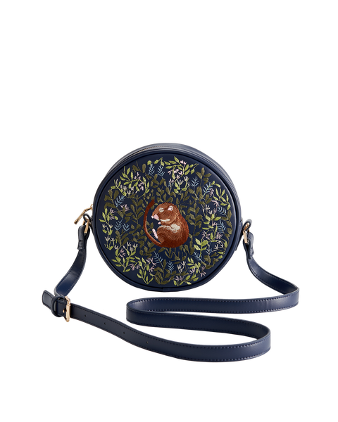 Chloe Circle Bag Embroidered Dormouse Navy