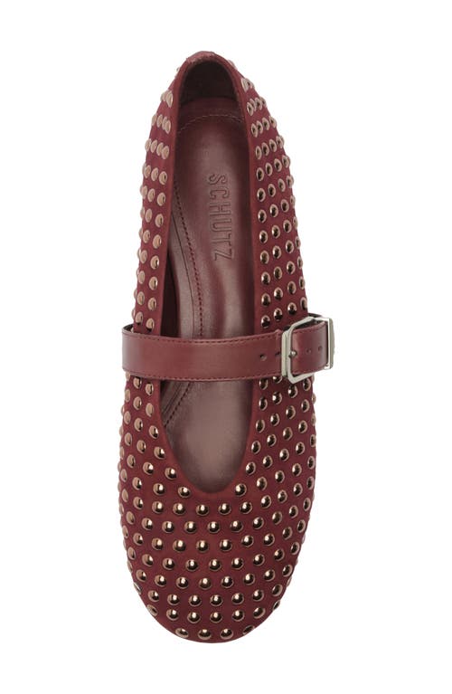 Schutz Eiza Shine Studded Suede Buckle Flats