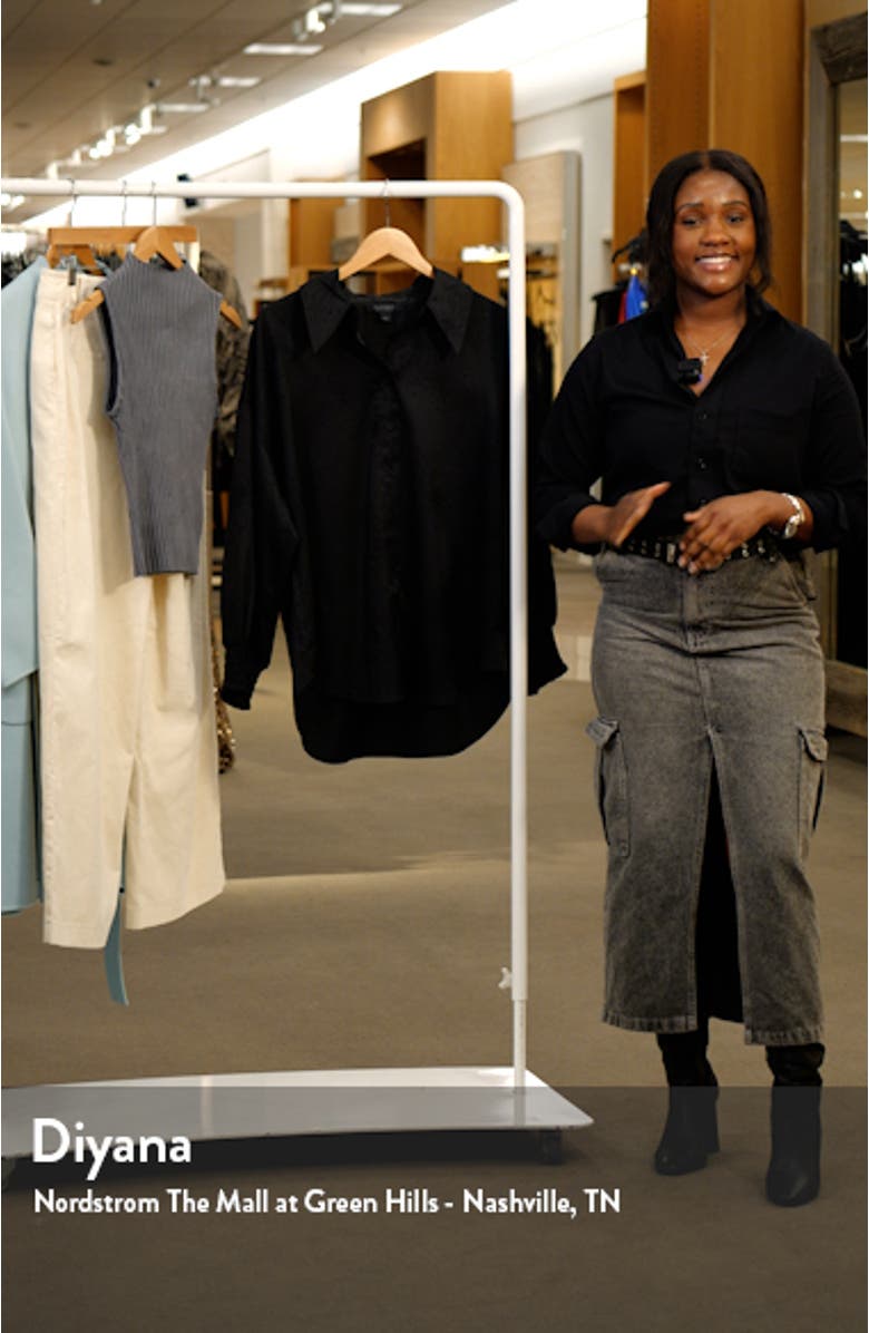 Charli Floral Jacquard Long Sleeve Button-Up Shirt, sales video thumbnail