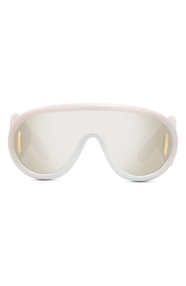 Loewe Anagram 140mm Mirrored Shield Sunglasses, Main, color, 