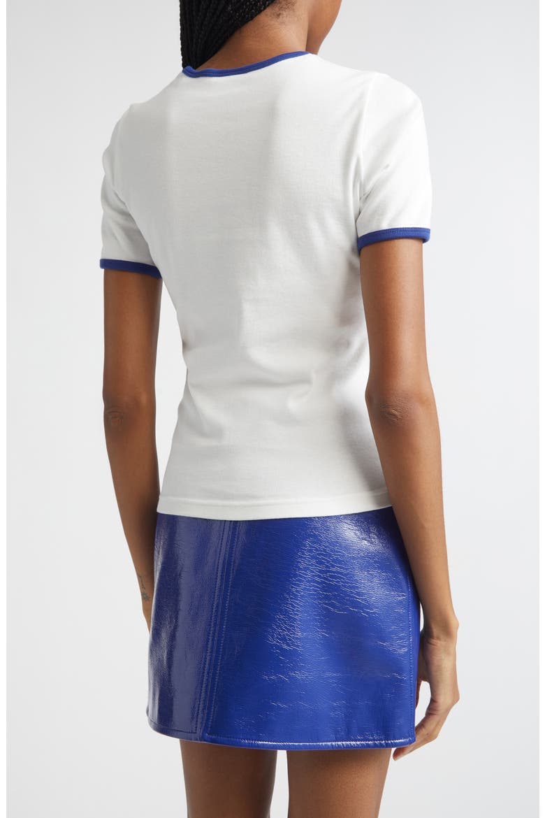 Contrast Trim Logo T-Shirt, Alternate, color, HERITAGE WHITE/ MINERAL BLUE