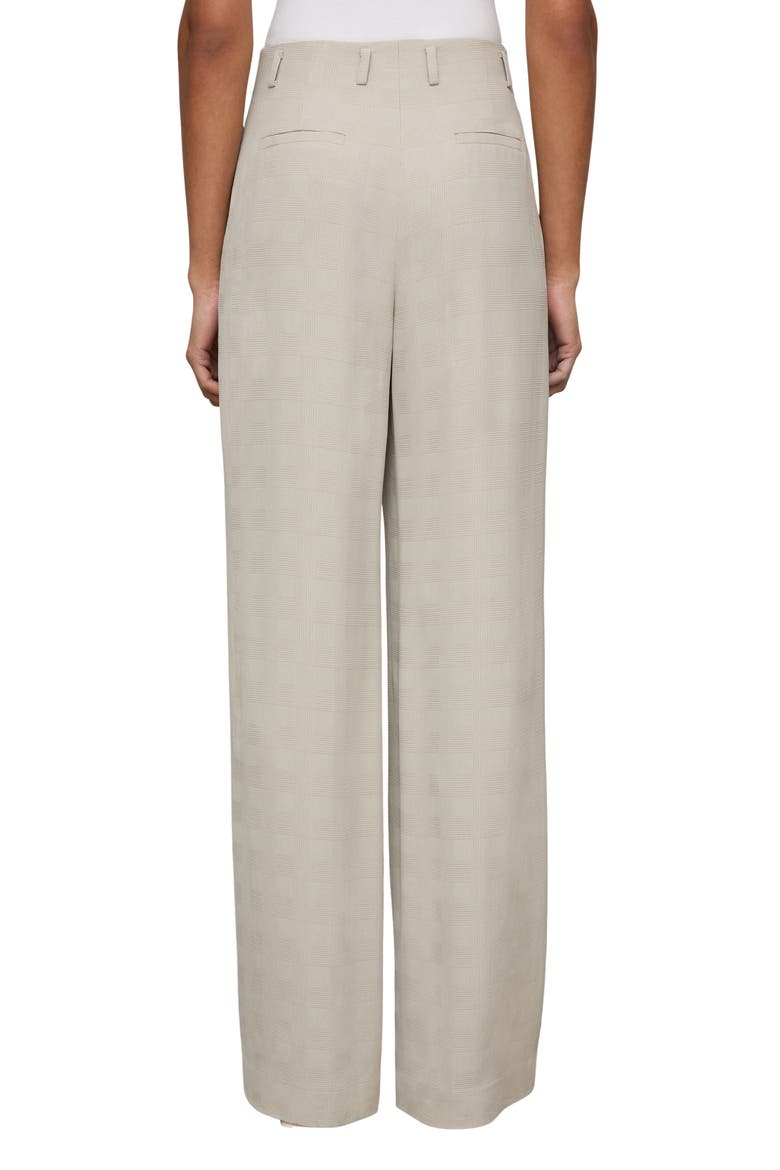 Clark Grid Plaid Crepe Wide Leg Pants, Alternate, color, CEMENT