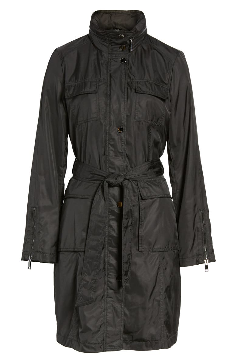 Tahari Giselle Stowaway Hood Rain Anorak, Alternate, color,