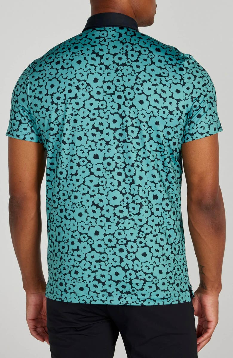 Redvanly Sayles Floral Performance Golf Polo, Alternate, color, Rainforest