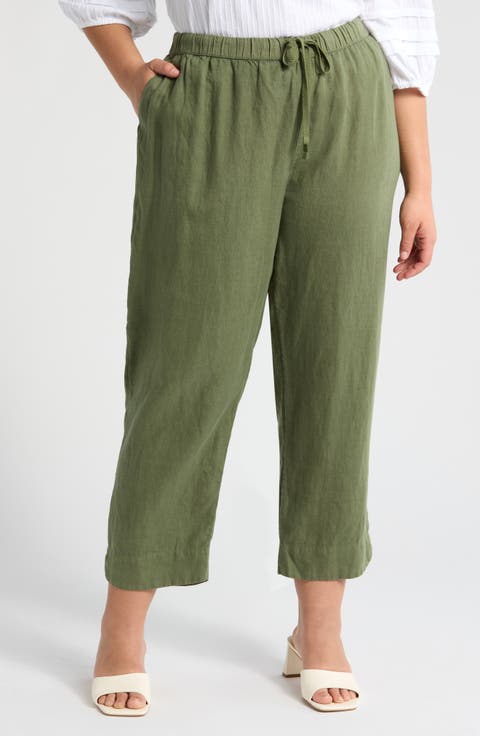 Tapered Linen Pants (Plus)
