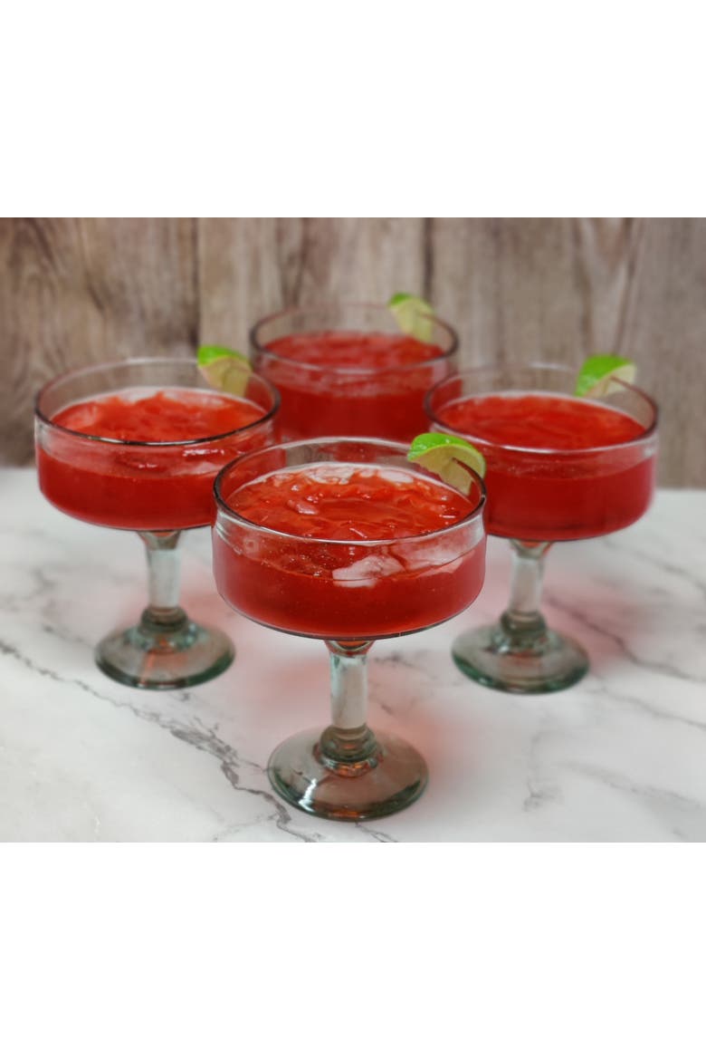 Hand Blown Margarita Glasses (16 oz) - Set of 4, Alternate, color, Clear