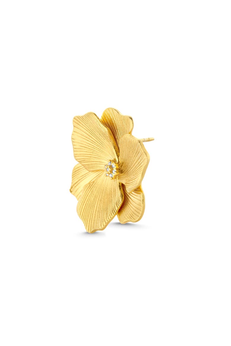 Jasmine Diamond Studs |  14 natural diamonds | 925 Sterling Silver | Earrings | Pin | Yellow 18k-Gold Plated, Alternate, color, Yellow 18k Gold Plated