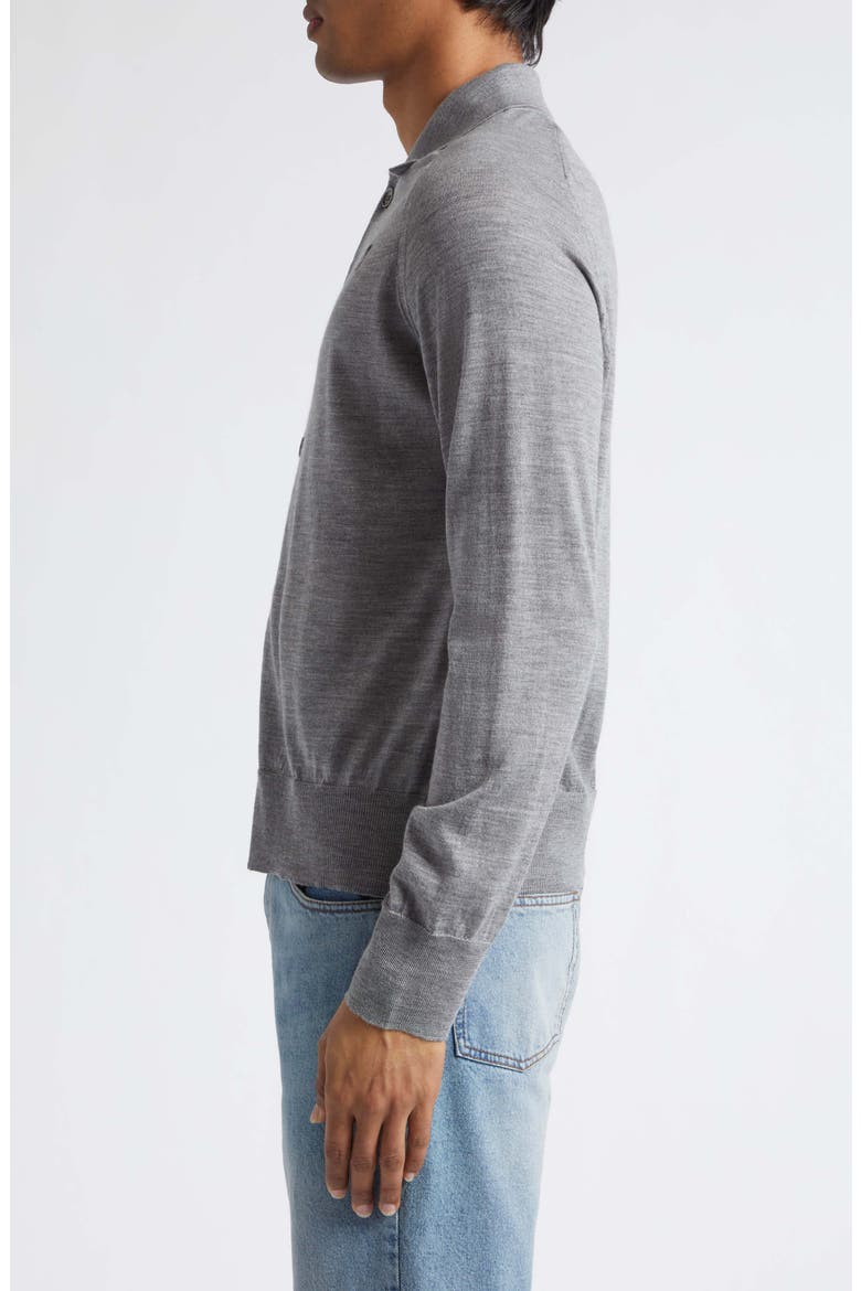 Ami de Coeur Merino Wool Cardigan, Alternate, color, GRIS CHINE/ NOIR