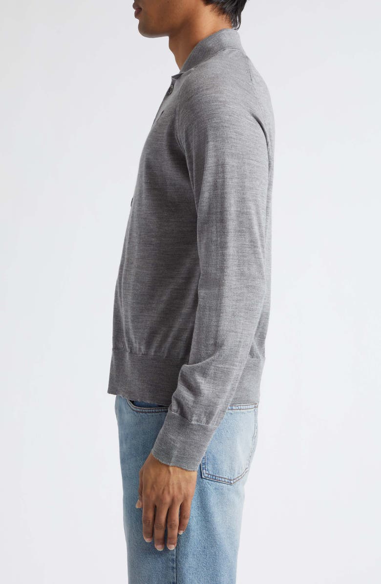 AMI PARIS Ami de Coeur Merino Wool Cardigan, Alternate, color, Gris Chine/ Noir