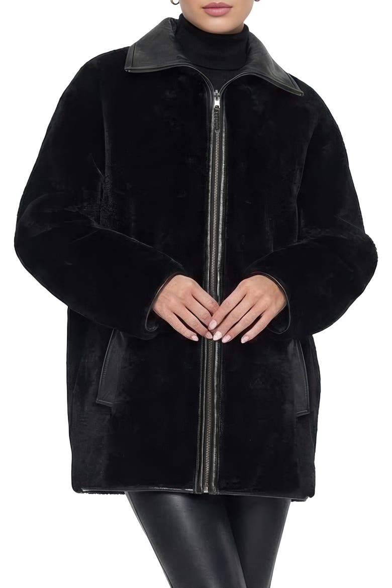 Reversible Genuine Shearling Jacket, Alternate, color, Black