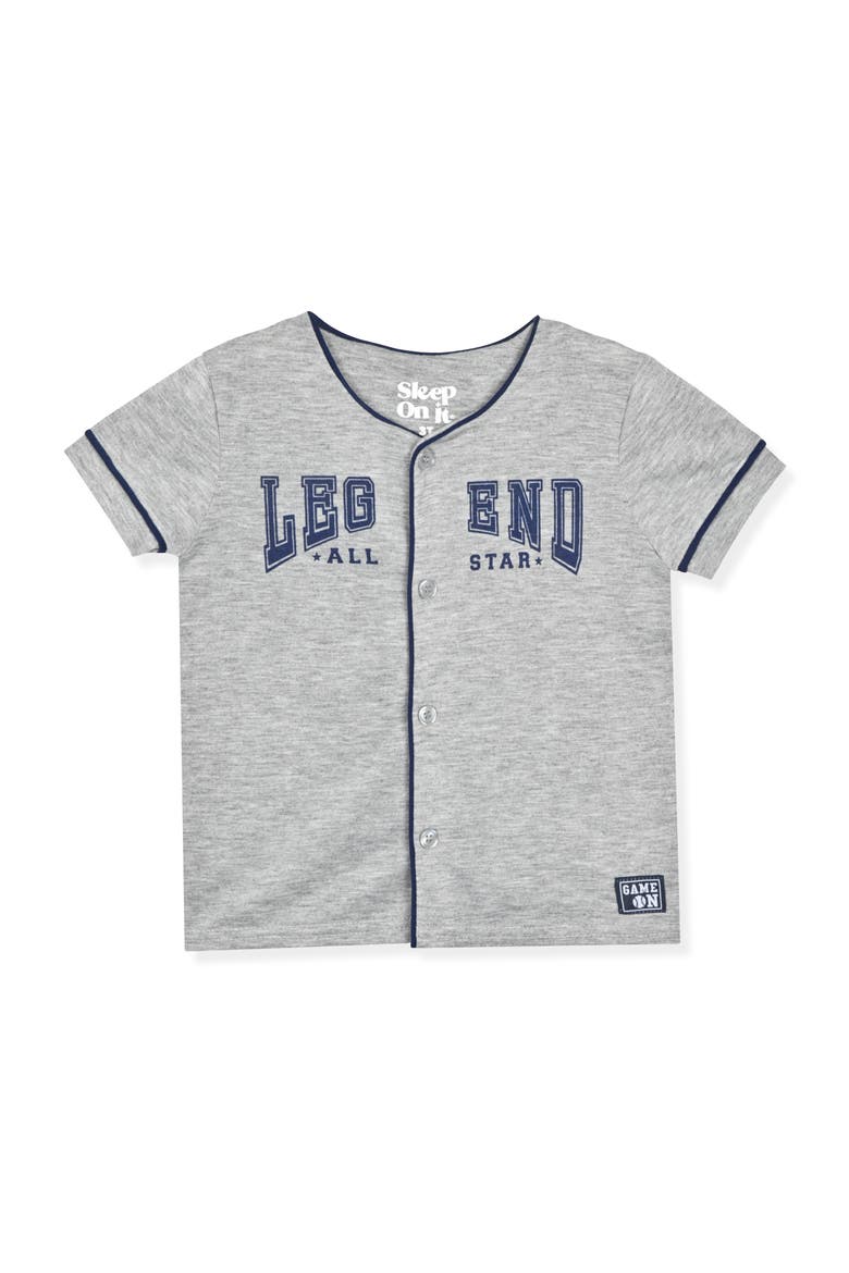 Kids' Legend Baseball Pajamas, Alternate, color, GRAY