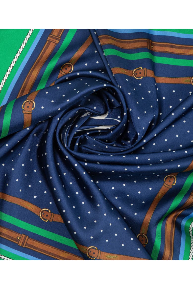 Dotted Equestrian Square, Alternate, color, Navy