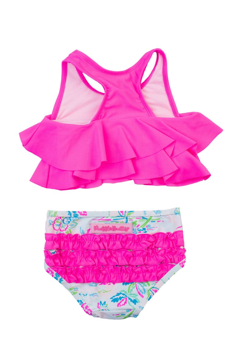 RuffleButts Toddler Girls Flounce Bikini, Alternate, color, Tropical Resort