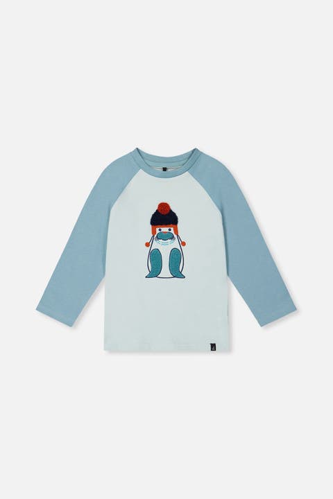 Organic Cotton Raglan Sleeve Walrus Graphic Long Sleeve T-Shirt
