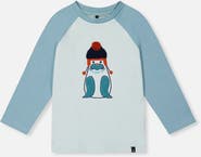 Deux par Deux Organic Cotton Raglan Sleeve Walrus Graphic Long Sleeve T-Shirt