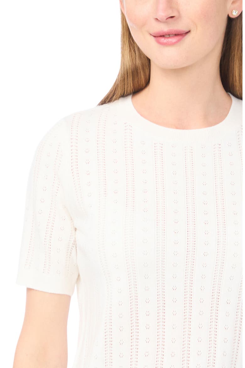 Pointelle Knit Sweater, Alternate, color, EGRET