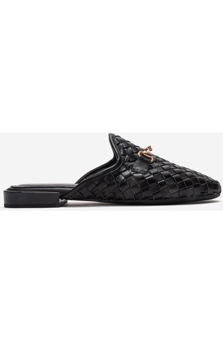 Forever & Always Shoes Senia Leather Woven Mule, Alternate, color, Black