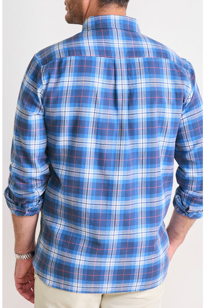 Muskeget Plaid Cotton Flannel Button-Down Shirt, Alternate, color, TIDE BLUE