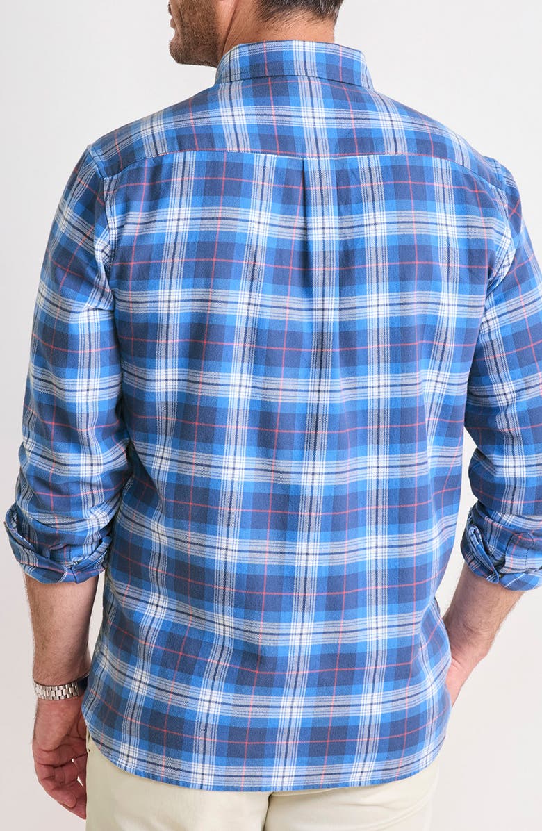 vineyard vines Muskeget Plaid Cotton Flannel Button-Down Shirt, Alternate, color, Tide Blue