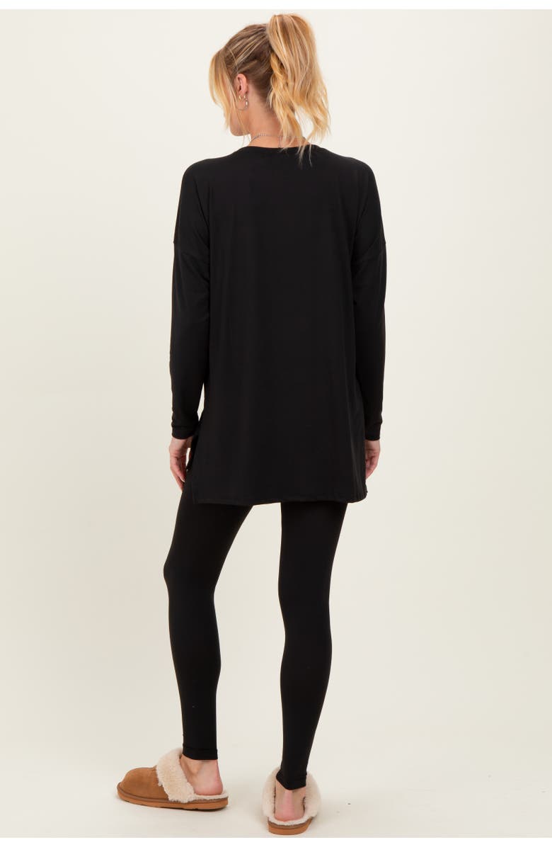 PinkBlush Brushed Knit Oversized Top and Legging Set, Alternate, color, Black