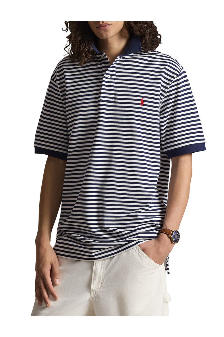 Big & Tall Animated Mesh Polo Shirt V2, Main, color, NEWPORT NAVY WHITE