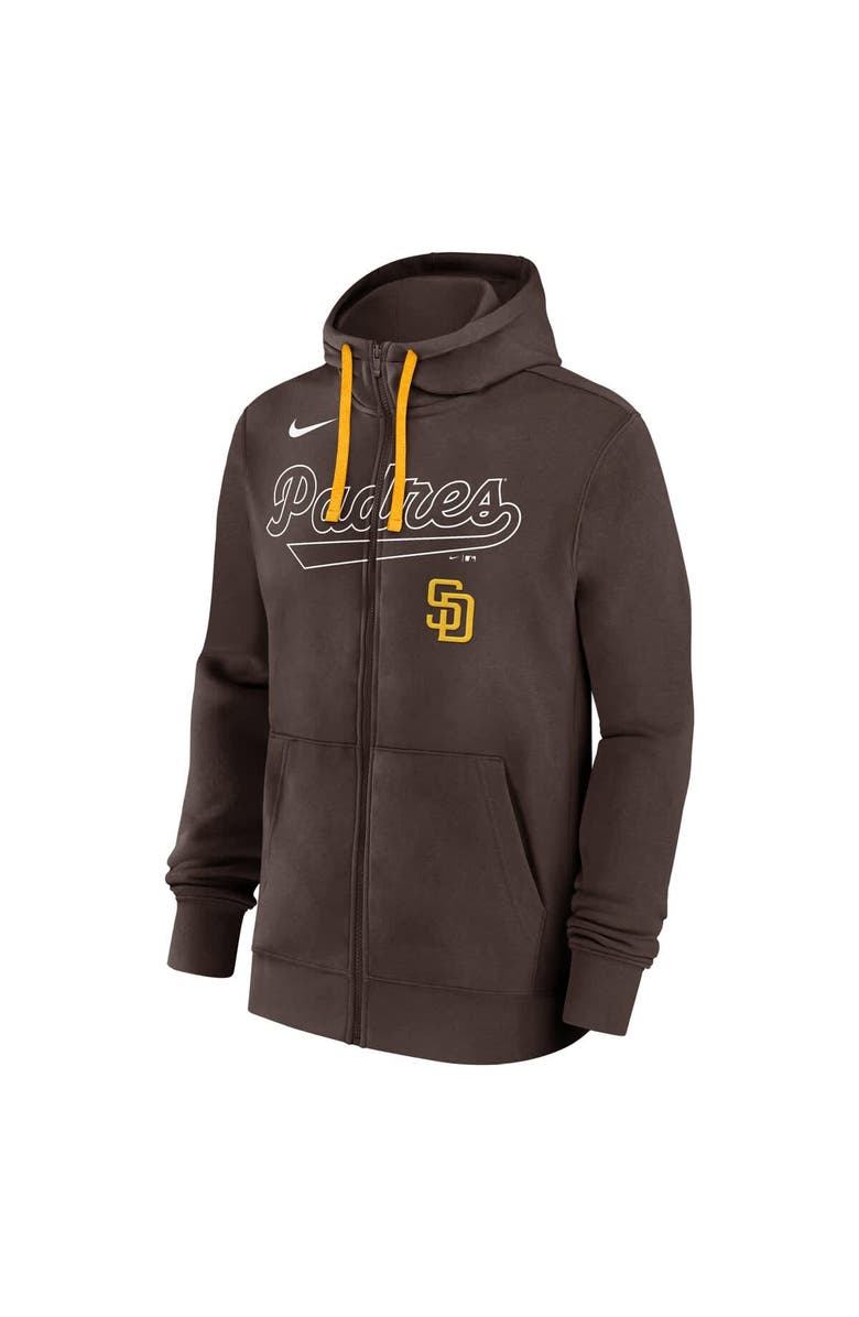 Nike Men's Nike Brown San Diego Padres Knockout Script Full-Zip Hoodie, Alternate, color, 