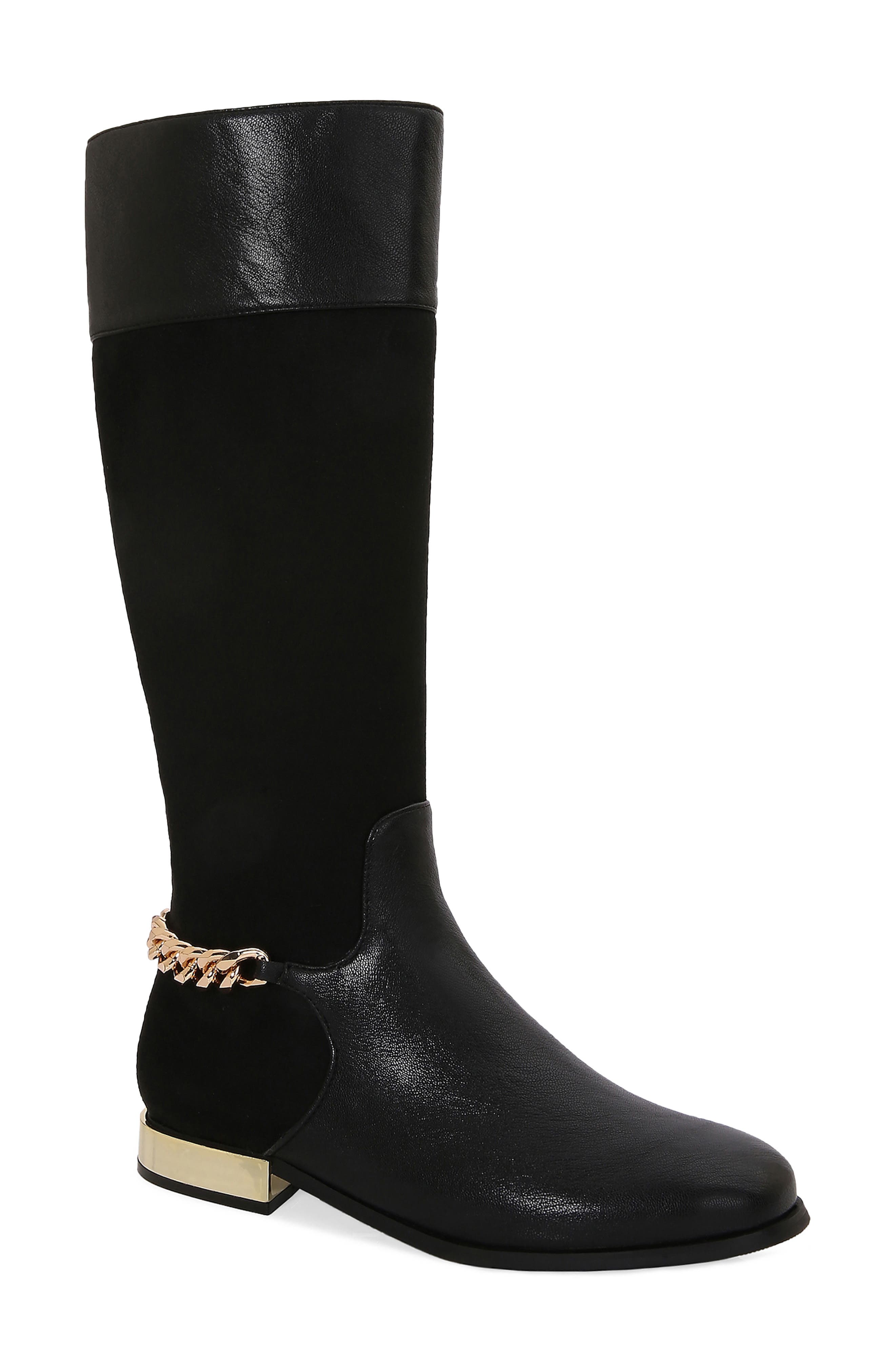 Miles Knee High Boot, Main, color, BLACK