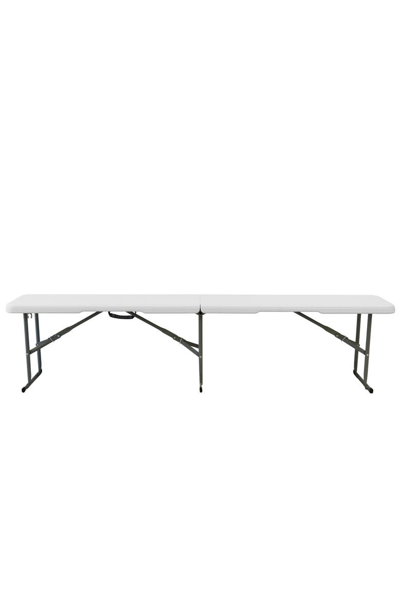 Elama 6 Foot Plastic Folding Bench, Alternate, color, White