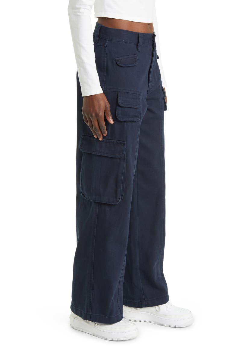Mid Rise Baggy Cargo Pants, Alternate, color, NAVY BLAZER