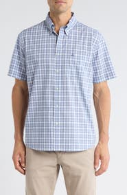 Brooks Brothers Sport Fit Plaid Short Sleeve Button-Down Shirt