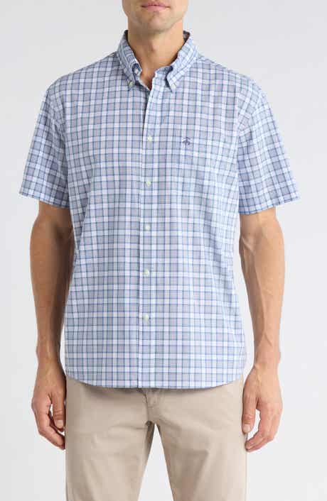 Brooks Brothers Sport Fit Plaid Short Sleeve Button-Down Shirt